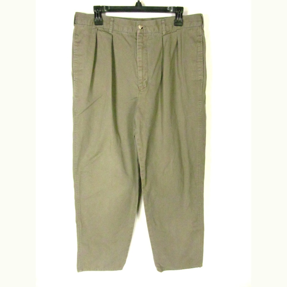 Preswick & Moore Men's Khaki Pants Pleated Brown